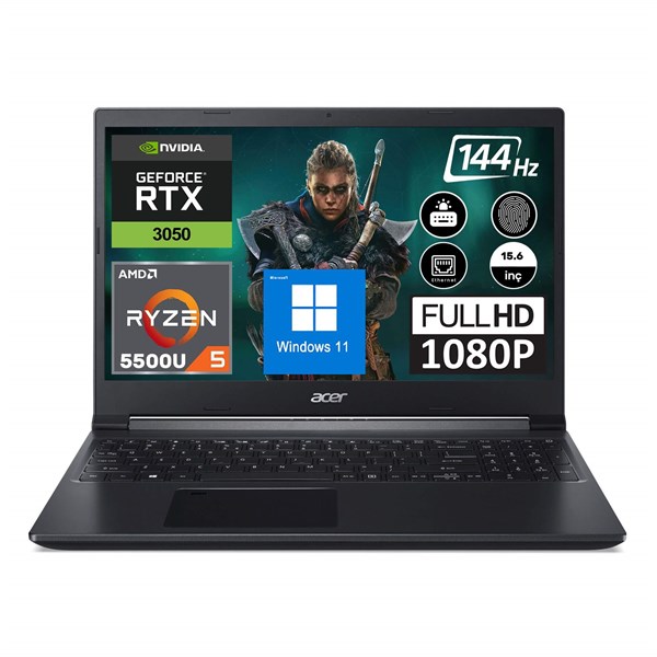 Acer Gaming Aspire 7 A715-42G Amd Ryzen 5 5500U 32 GB 1 TB SSD 4 GB RTX3050 144HZ Windows 10 Pro 15.6