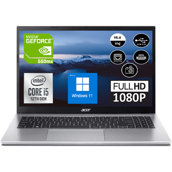 Acer Aspire A315-59 İNTEL CORE İ5 1235U 32gb 1tb ssd 2GB MX550 Windows 11 Home 15.6